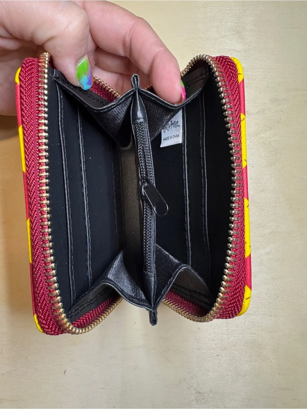 Gryffindor Zip Wallet in Yellow & Burgundy NWT
